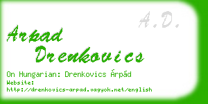 arpad drenkovics business card