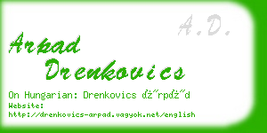 arpad drenkovics business card